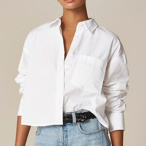 J. Crew Étienne cropped button-up shirt in cotton poplin Size XL